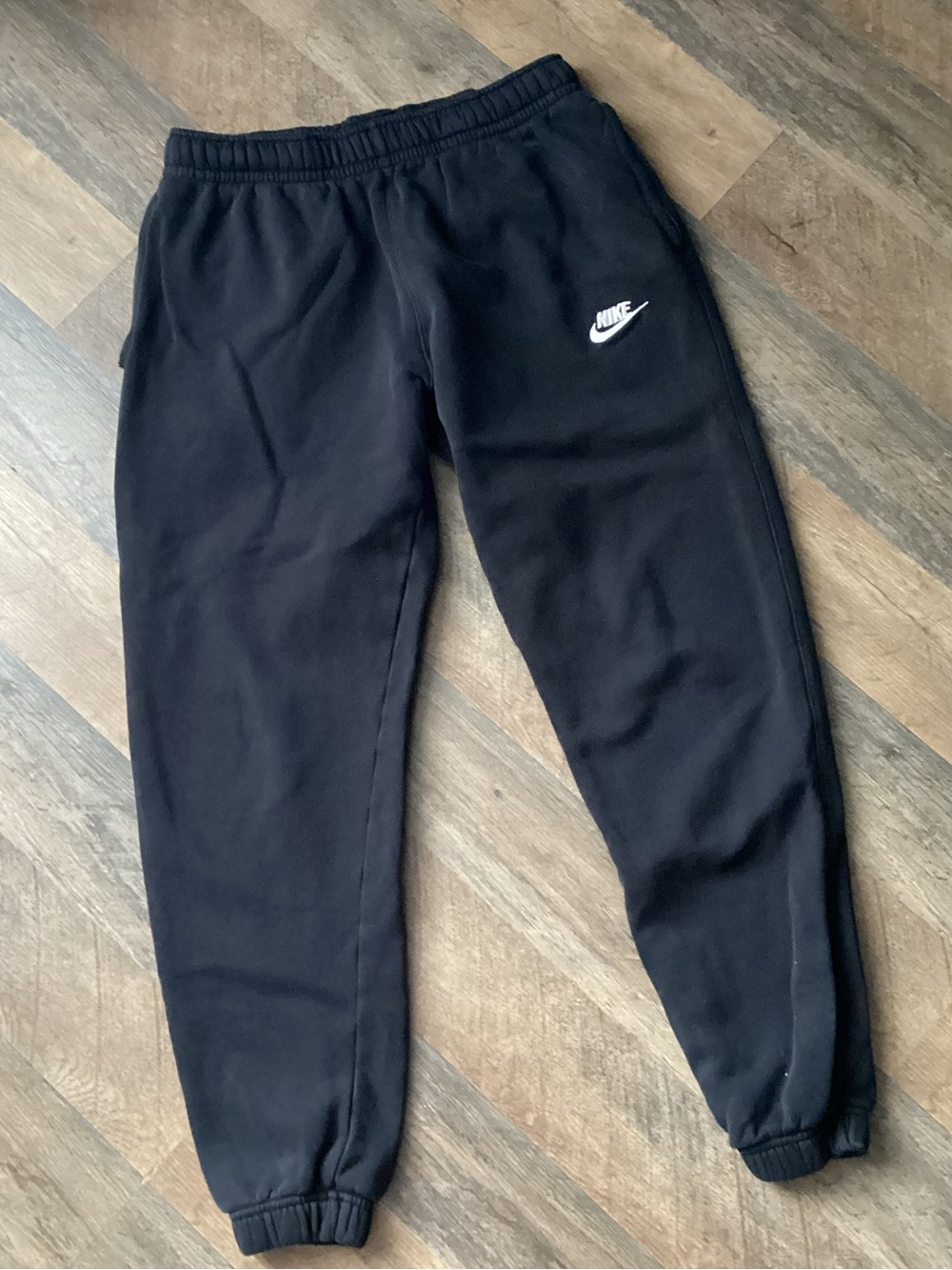 Nike mens Black Fleece Jogger Bottoms